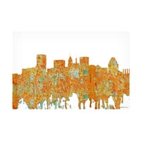 Marlene Watson 'Baltimore Maryland Skyline Rust' Canvas Art