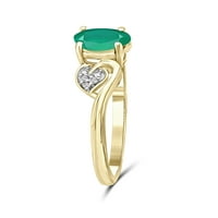 JewelersClub Smaragdni Prsten Birthstone Nakit-0. Karatni smaragdni 14k pozlaćeni srebrni prsten nakit sa