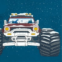 Garanimals Monster kamion za dječake za male dječake u majici s dugim rukavima s snijegom