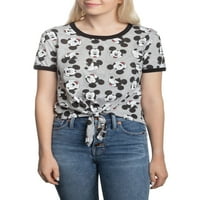 Disney Juniors ' Mickey Mouse Grafički Tie Front Ringer T-Shirt