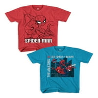 Spiderman Push Swing dječaci kratka rukava grafička majica, 2 pakovanja, veličine 4-18