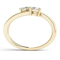 1 4ct TDW Diamond 10k zaručnički prsten od žutog zlata od dva kamena
