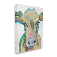 Stupell Industries Bold apstraktna seoska krava krupni plan modernog dizajna platnena zidna Umjetnost, 40,