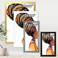 Designart 'Afro američka žena s turbanom I' moderni uokvireni umjetnički Print