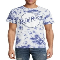 Blue Moon muški i veliki muški Logo Tie Dye kratka rukava grafička majica, veličina s-3XL
