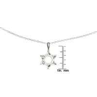 Primal Silver Sterling Silver Star of David Charm on Forzantina Cable Chain