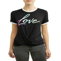 No Boundaries ' love twist front ringer grafički T-shirt