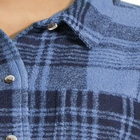 Time and Tru ženska pletena udobna prednja košulja sa dugmetom