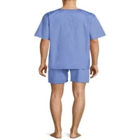 Hanes muški i veliki muški gornji dio kratkih rukava i šorc tkani set pidžame, veličine s-5XL