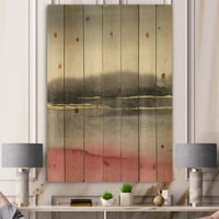 Designart 'Pink Shabby Storm II' Shabby Chic Print na prirodnom borovom drvetu