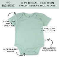 Iskrena odjeća za bebe dječačić ili djevojčica rodno neutralni organski pamuk kratki rukavi bodi