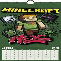 Trendovi Međunarodni Minecraft Mini Poster Calendar & Pushpins