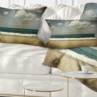 Dizajnerska vintage plaža s teškim oblacima - jastuk za obavljanje obala mora - 12x20