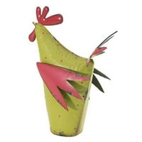 Sunjoy Whimsical Rooster and Hen Hand Painted Metal Garden skulptura u setu od 2, 13