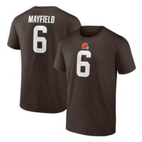 Muška fanatika brendirani Baker Mayfield Brown Cleveland Browns Atletski koordinator T-Shirt
