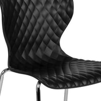 Flash nameštaj Lowell Savremeni dizajn Crna plastična stolica