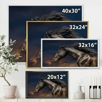 Krupni plan čistokrvnog Nonius Stallion Horse III uokvirene slike na platnu Art Print
