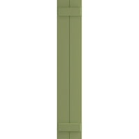Ekena Millwork 3 4 W 64 H True Fit PVC ploča spojena ploča-N-letve roletne, mahovina zelena