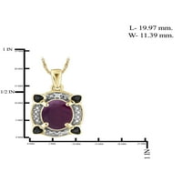 JewelersClub srebrne ogrlice za Žene-Srebrna ogrlica za žene 14k pozlaćena Srebrna-Ruby ogrlica središnji