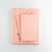 Noble Linens Pink Pink Buds Uzorak 3-Komad Jorgan Cover Set, Full Queen