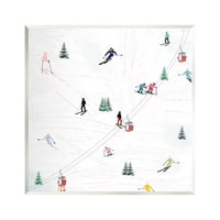 Stupell Industries Skijanje Padine Zimska Scena Snijega Pejzažno Slikarstvo Neuramljena Umjetnost Print Zidna