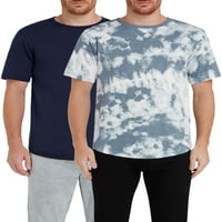 Studio muške i velike muške Longline Tie-Dye i čvrste majice, 2 pakovanja, veličine XS-5XL, muške majice