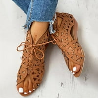 Wozhidaoke cipele za žene dame retro klinovi zatvarači izduženi sandalias para mujer