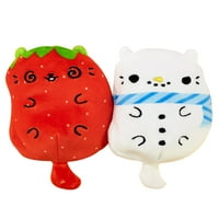 Mačke vs kiseli krastavci-Pawberry & Snowcat-4 slatka mazna kolekcionarska plišana igračka sa pasuljem