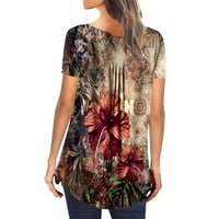 Pntutb ženske tunike vrhovi cvjetni tasteri za ispis plus veličina majica