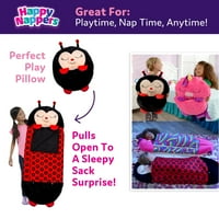Happy Nappers torba za spavanje 2-u - jastuk za igru punjena životinja, velika, crvena Bubamara