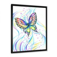 Designart' Iridiscent Colorful Butterfly ' Tradicionalni Uokvireni Umjetnički Print