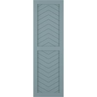 Ekena Millwork 15 W 54 H True Fit PVC dvo-panelni Ševron moderni stil fiksni kapci za montiranje, mirno plava