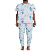 Tajno blago ženska i ženska Plus majica i džogeri pidžama Set, 2 komada