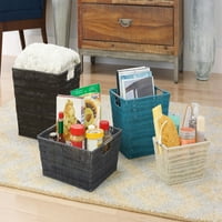 Whitmor Rattique Storage Tote Basket-Java-9.8