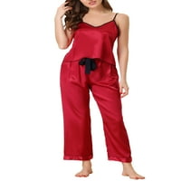 Jedinstvene povoljne ponude Ženske Cami Hlače postavlja noćna odjeća za spavanje Satin pidžama Party svileni