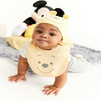 Disney Baby Wishes + Dreams Baby Boy, Baby Girl, & Unise Winnie The Pooh Bibs, Kape I Rukavice Set, 9-Komad