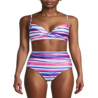 Catherine Malandrino Ženski Twist Stripe Bikini Kupaći Top