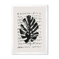 Designart 'Minimalni Tropski Palmin List Preko Grunge Teksture' Tropski Uokvireni Umjetnički Print
