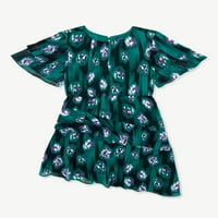 Scoop djevojke Ruffle Tier haljina sa lepršavim rukavima, veličine 4-12