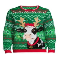 Vrijeme praznika Muška krava ružan Božićni džemper