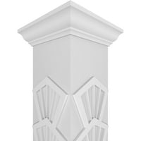 Ekena Millwork 10 W 8'H Craftsman klasični kvadratni bez suženi Obalni stub sa krunskim kapitalom i krunskom