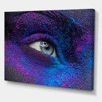 PromenArtiraj 'Žensko oko sa suhom pigmentom prašine na licu' Moderna platna zidna umjetnost