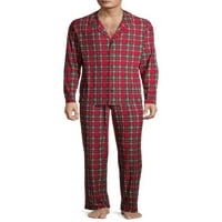 Derek podudaranje srca porodična Božićna pidžama Muška pletena pidžama s ovratnikom, 2 komada