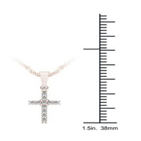 Carat T. W. dijamantna ogrlica od 10kt ružičastog zlata u obliku krsta