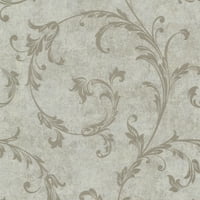 Beacon House Milton Taupe Shimmer Scroll Wallpaper