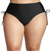 Time and Tru ženske Plus Size cinch Tie Bikini donji deo kupaćih kostima