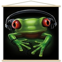 Žaba - zidni poster slušalica sa drvenim magnetskim okvirom, 22.375 34
