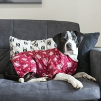 Živahna životna odjeća za pse, pidžama s crvenim cvjetnim printom, za pse, veličina velika
