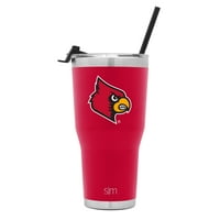 Jednostavna moderna College 30oz Cruiser Tumbler sa slamkom i poklopcem za zatvaranje-Louisville Cardinals