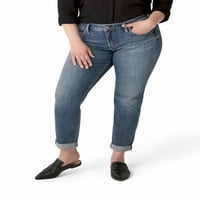 Silver Jeans Co. Ženske Plus Size Boyfriend traperice sa srednjim usponom